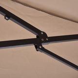 Outsunny Extra Large 15ft Patio Umbrella, Double-Sided Outdoor Umbrella with Crank Handle and Air Vents for Backyard, Deck, Pool, Market, Tan Outsunny