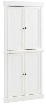 Crosley Furniture Shoreline Tall Pantry Storage Cabinet with Shelves, Kitchen, Dining, or Laundry Room, White Crosley Furniture