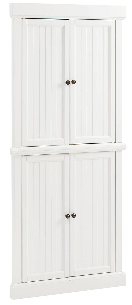 Crosley Furniture Shoreline Tall Pantry Storage Cabinet with Shelves, Kitchen, Dining, or Laundry Room, White Crosley Furniture
