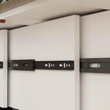 FUFU&GAGA Full Size Murphy Bed with Charging Station & Storage, Cabinet Bed Frame with Drawer, Folding Space Saving Murphy Beds Chest for Bedroom Guest Room Office, White, 76.4”L x 56.2”W x 40.9”H FUFU&GAGA