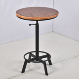 BOKKOLIK Height Adjustable Vintage Industrial Bar Table with 360° Swivel Wooden Top BOKKOLIK