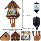 Cuckoo Clock, Wooden Wall Clocks, Wood Traditional Handcrafted Chalet European Antique Retro Style Mechanical Cuckoo Pendulum Quartz Clock for Home Living Room Bedroom Decor Birthday Gifts (CM-007) CALOPET