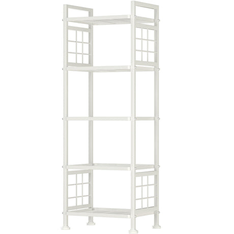 GIOTORENT 5-Wire Standing Storage Shelves, Metal Shelving Unit Pantry Rack for Laundry Kitchen Bathroom Organizer(White) GIOTORENT