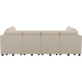 Belffin Oversized 12 Seat Modular Sectional Sleeper Sofa Convertible Sleeper Sofa with Storage Seat Large Corduroy Modular Sectional Couch for Living Room Beige Belffin