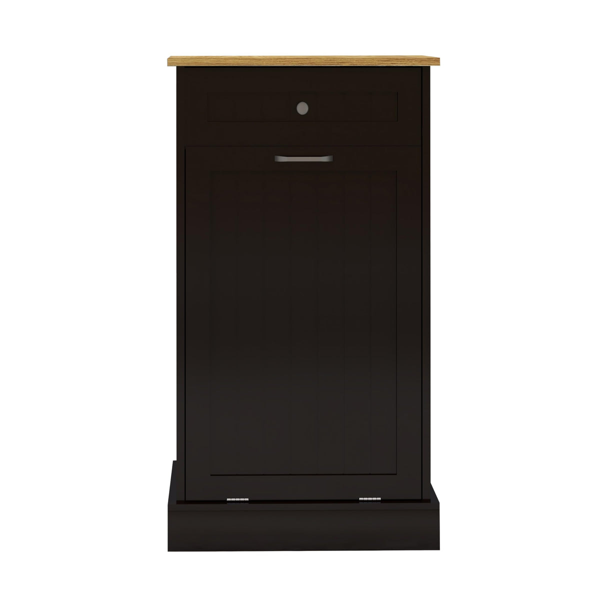 MiHunnor Wooden Simple Style Kitchen Trash Cabinet, Wooden Frame with Drawers and Tilt-Out Trash Cabinet for 10 Gallon Trash Cans 19.69'' W x 13.78'' D x 35.43'' H (Black-021) MiHunnor