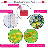 LYENYI 5D Peacock Diamond Painting Kits Hanging Pendants Wall Art Colored Imitation Glass Art Point Drill Crystal Diamond Arts Window Pendants Home Garden Wall Door Birthday Festival Gifts LYENYI