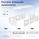 YOLENY 10x30 Ft Outdoor Party Canopy, Waterproof Heavy Duty Wedding Tent with 6 Sidewalls & 2 Zippered Doors, Event Tent for Birthday, Patio, BBQ, and Holiday Gatherings, White YOLENY