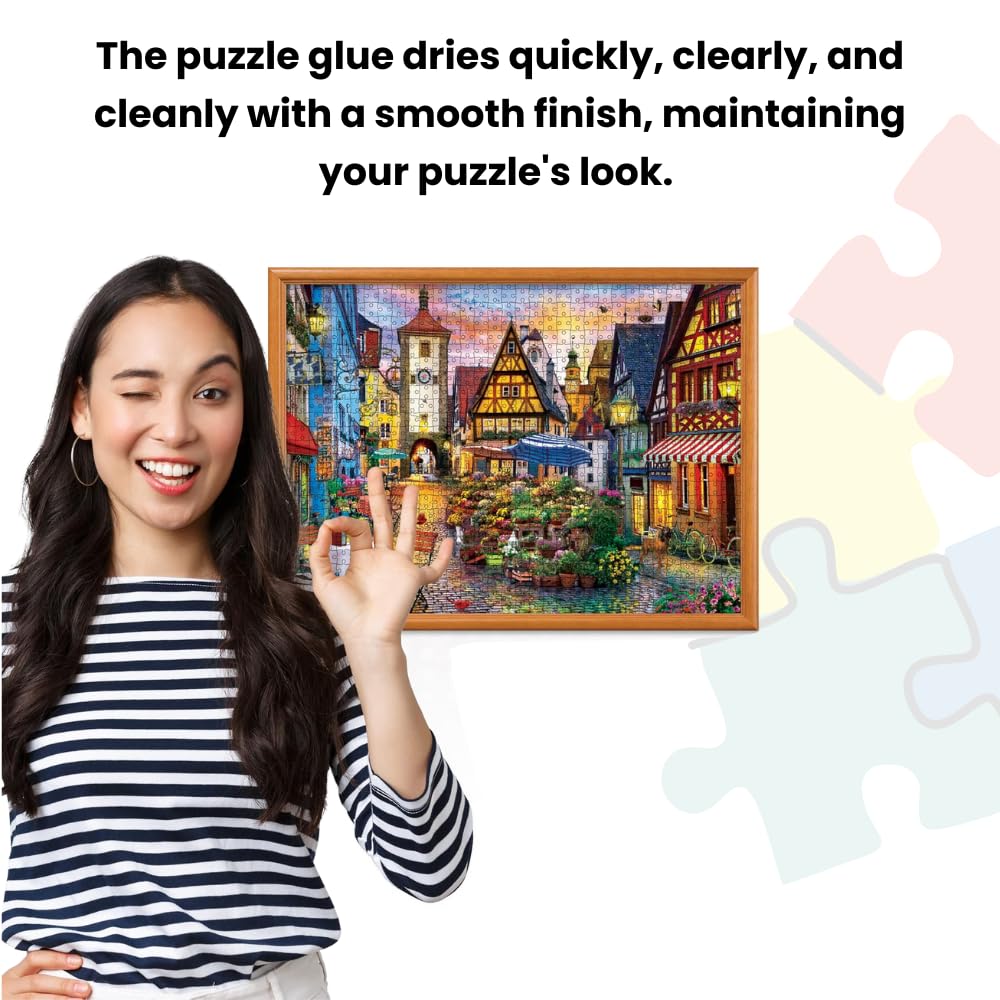 MasterPieces Puzzle Glue and Wide Plastic Spreader 5oz - Pack - Jigsaw Puzzle Saver Clear Glue for Puzzle Protector Masterpieces