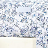 Elegant Comfort Softest and Coziest 6-Piece Sheet Set - 1500 Premium Hotel Quality Microfiber - Deep Pocket, Wrinkle Resistant 6-Piece Paisley Pattern Bed Sheet Set, Full, Paisley Indigo Elegant Comfort