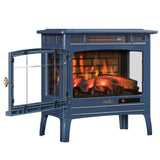 duraflame Freestanding Electric Fireplace Stove Heater with 3D Flame Effect for 1,000 Sq. Ft. Room, Navy Duraflame