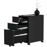 YITAHOME 3-Drawer Slim File Cabinet with Lock, Mobile Metal Office Storage Filing Cabinet, Legal/Letter Size, Pre-Assembled File Cabinet Except Wheels Under Desk - Black YITAHOME