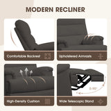 Divanus Dark Grey Glider Rocker Recliner,Swivel Rocking Recliner Chair,Glider Rocking Chair,Reclining Sofa Rocking Chair Nursery,23 Inches Deep Seat & 27 inches High Back,for Living Room Divanus