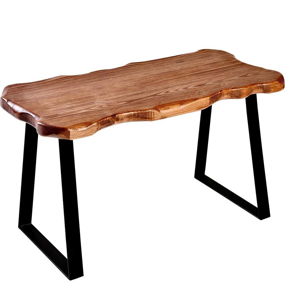 WELLAND Wood Entryway Bench with Metal Legs, Mid-Century Modern Bench for Living Room, Indoor, Porch, Farmhouse WELLAND