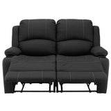 Camper Comfort 58" Wall Hugger Reclining RV Theater Seats | Double Recliner RV Sofa | RV Couch | Wall Hugger Recliner | RV Theater Seating | RV Furniture (Manual, Black w/White Stiching) Camper Comfort