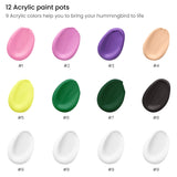 ARTEZA Paint by Numbers for Adults, 12x16 Inches, 21-Piece Hummingbird Painting Kit, Includes Canvas Panel, 12 Acrylic Paint Pots & 5 Paintbrushes for Home & Office Decor ARTEZA