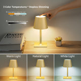 Fizrice 2 Pack Rechargeable Table Lamps Cordless Lamp - 6000mAh Battery Operated Touch Lamp Outdoor Table Lights Waterproof Wireless Portable Desk Lamp for Table Restaurant Bedroom Patio(Gold) Fizrice