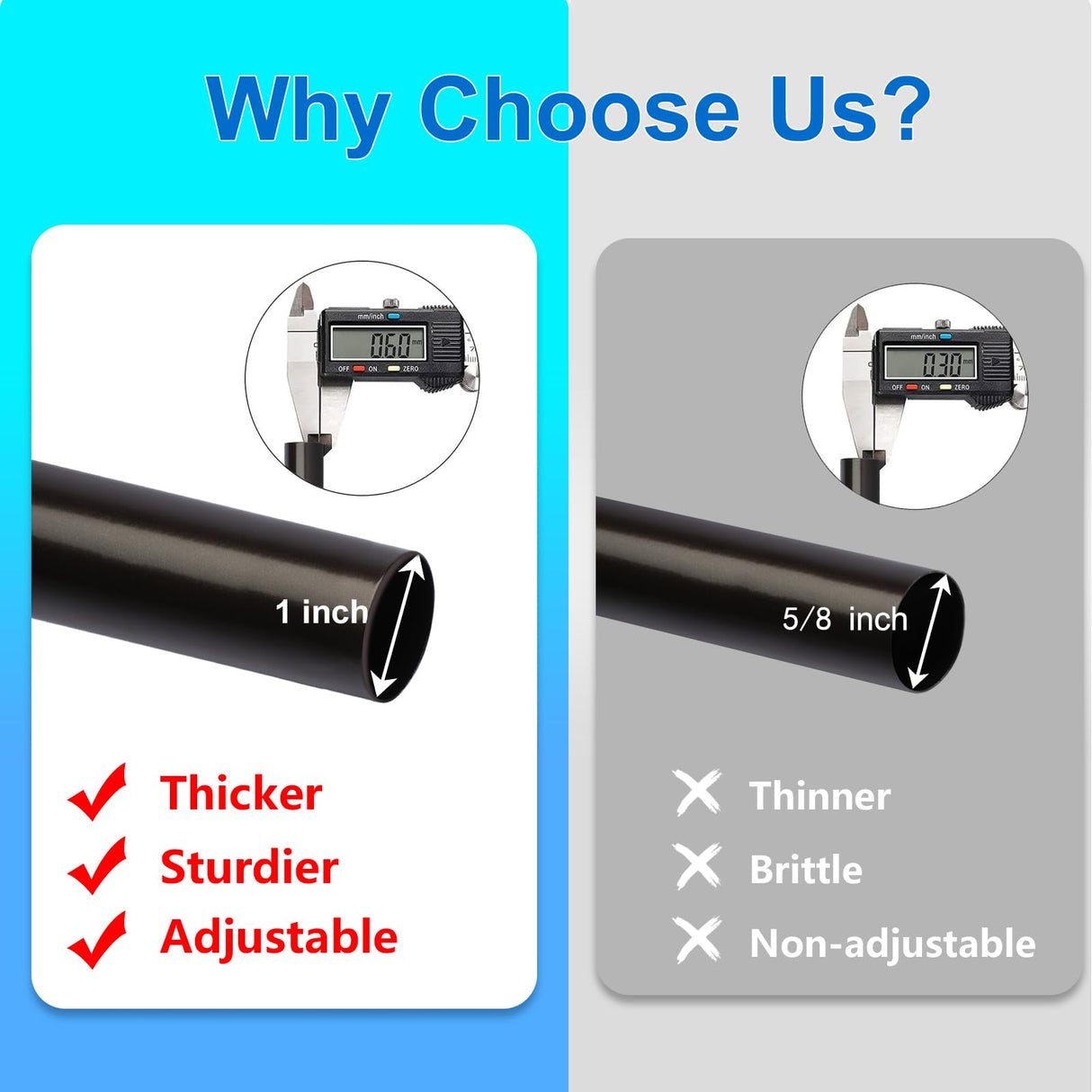 Byondeth Curtain Rods for Windows 16 to 144 Inches Adjustable Length 1 Inch Diameter Window Curtain Rod with Aluminium End Cap, Antique Bronze Byondeth