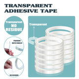 MEBMIK 12 Rolls 10mm x33m(108ft) Clear Heat Tape,Transparent High Temperature Heat Resistant Tape,Heat Transfer Tape for Heat Press and Sublimation,Heat Transfer Vinyl,No Residue MEBMIK