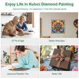 Kulvci Mandala Diamond Painting Kits for Adults, Round Full Drill Diamond Art Kits, 5D DIY Diamonds Crafts for Home Wall Decoration Gifts 12×12Inch Kulvci