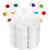 ZENFUN 15 Pack Paint Tray Palettes with 7 Wells, White Plastic Paint Mixing Tray Watercolor Painting Dish for Oil Art, Gouache, Kids Adults Painters, Easy to Clean ZENFUN