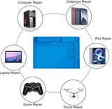 Premium Heat Resistant 932°F Blue Magnetic Repair Work Mat Large Silicone Soldering Mat for Soldering, Electronics, Computer Cellphone Repair, BGA Soldering Gun Iron Workbench Protection HPFIX