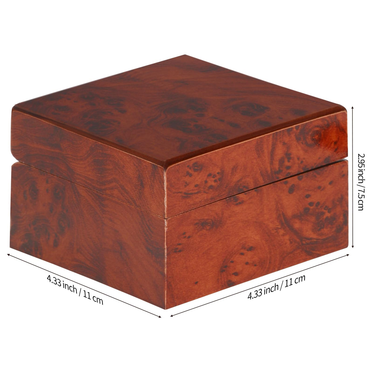 BAOPEND Wooden Single Watch Gift Box with Pillow, Wood Wristwatch Wrist Watch Case Storage Box for Christmas, Birthdays, Anniversary (Wood Color A) BAOPEND