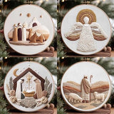 Amiiba Embroidery Starter Kit with Angel with Halo Pattern, DIY Full Range Stamped Embroidery Cross Stitch Kits for Beginners Adults (Angel)