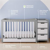 Graco Remi 4-In-1 Convertible Crib & Changer With Drawer (Pebble Gray & White) – GREENGUARD Gold Certified, Crib And Changing-Table Combo, Includes Changing Pad, Converts To Toddler Bed, Full-Size Bed Graco