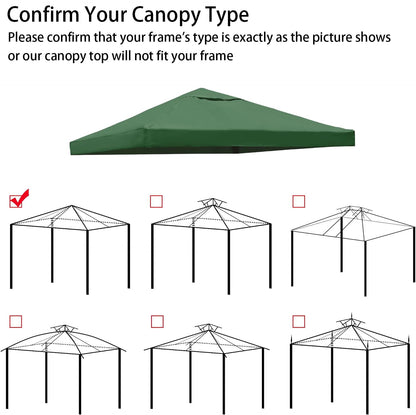 LooDro 10'X10' Canopy Replacement Cover Gazebos & Pergolas Pop Up Tent Shelter Sunshade Waterproof Roof Top with Air Vent