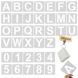 3 Inch Letter Stencils Kit, Alphabet Art Craft Stencils, Reusable Plastic Letters and Numbers Stencil Set for Wood, Wall, Fabric, Rock, Chalkboard, Signage and DIY Art Projects (White, 36 Pcs) HZMM