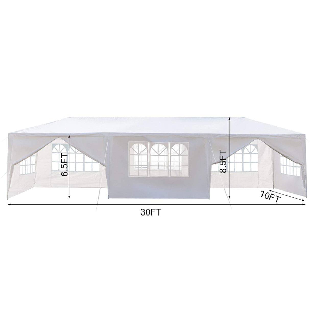 ACLULION 10x30 Tents for Parties, Large Party Tent, Outdoor Canopy Tent with 8 Sidewalls and Windows for Wedding, Birthday, Event, White Backyard Tent for Temporary Event ACLULION
