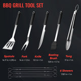 BBQ Accessories Grill Tools Set,Stainless Steel Barbecue Grill Accessories for Outdoor Grill,Barbecue Utensils Grilling Accessories Grilling Gifts for Men,Father's Day/Christmas/Thanksgiving Day Maywe Tanso