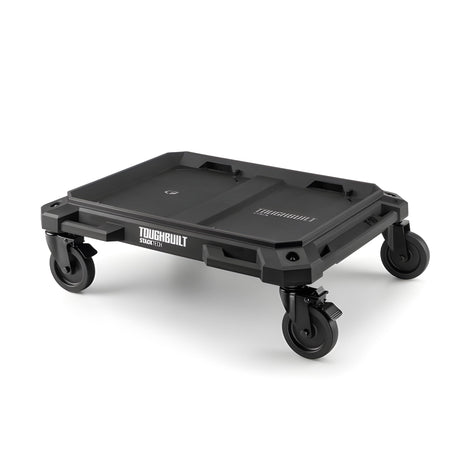 ToughBuilt 4-Wheel Cart, Tool Box Dolly for StackTech Toolboxes and Organizers - Heavy-Duty Rolling Base with Locking Casters, Tie-Down Points and Automatic Lock System ToughBuilt