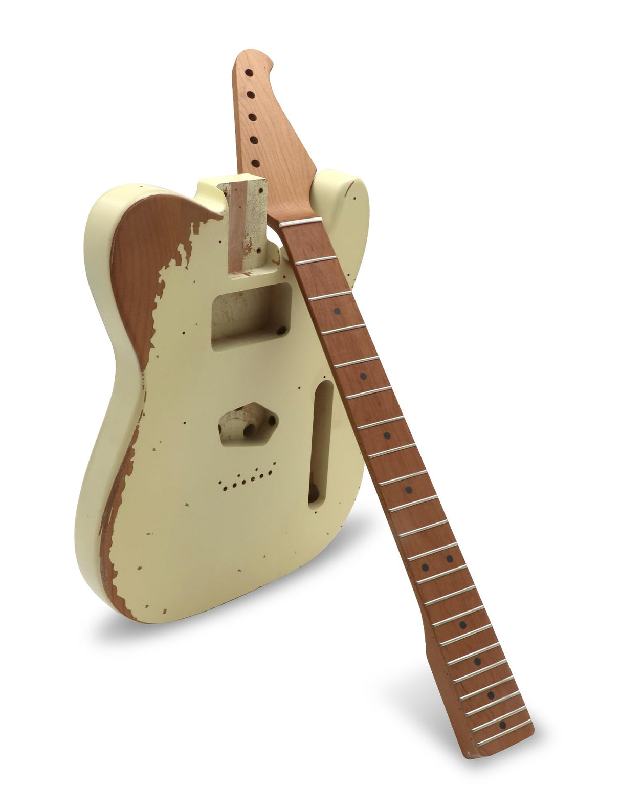 Sunsmile DIY Electric Guitar Kit TL Style Heavy Relic Aged Vintage with Alder Body Roast Maple Neck and Fingerboard S-S 6 String Build Your Own Guitar Relic Cream. sunsmile
