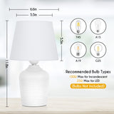 Sucolite Small Table Lamps Set of 2, Bedside Nightstand Lamps for Bedroom Kid’s Room, Cute Desk Lamps with Studded Texture Base for Reading Nursery Living Room Office, White Sucolite