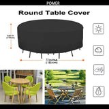 POMER Round Patio Furniture Covers, 72inch Bar Height Table Chair Set Cover Waterproof Outdoor Sectional Sofa Set Covers for Garden Furniture Set - 72" D x 43" H POMER
