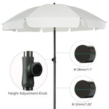 AMMSUN Patio Umbrella, 6.5 ft Outdoor Table Umbrella with Tilt Steel Pole, UPF50+ Protection, Great for Outdoor Garden Backyard, Elegant White AMMSUN