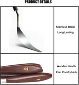 Palette Knife, 5pcs Stainless Steel Pallet Knife Set, Wood Handle Paint Spatula, Painting Knives for Oil, Canvas, Acrylic Painting (5 Piece- Rot) Gocomcom