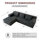 ANONER 103” Modular Sectional Sofa - L Shaped Upholstered Cloud Couch, Free Combination Deep Seat Corner Sofa, Sectional Couches for Living Room, Modern Minimalist Couch, Dark Grey ANONER