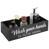 CuffUp Bathroom Decor Box, Toilet Paper Basket 2 Sides Signs Farmhouse Bathroom Basket Toilet Basket Tank Topper Rustic Farmhouse Home Decor for Livingroom Kitchen（One Black Box） CuffUp