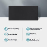 UMIACOUSTICS 4 PCS Acoustic Panels, 2“ Thick 23.6" x 11.8" Fiberglass Sound Proof Wall Panels, Self-adhesive Sound Absorbing Panels for Studios, Office, Home Theater. Deep Black UMIACOUSTICS
