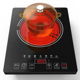 Electric Cooktop, Portable Electric Cooktop 1800W Single Burner Stove with LED Touch Screen, 8 Power & 8 Temperature Levels, Timer, Microcrystalline Panel,120V Energy Saving Hot Plate for Home Camping GTKZW