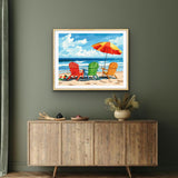 Natuyalo Paint by Numbers Kit for Adults - Beach Seascape Adult DIY Acrylic Painting on Canvas Suitable for Beginners Art Crafts Without Framed (16x20 Inch) Natuyalo