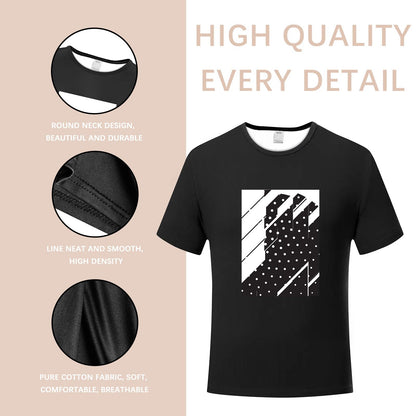 ORJ 5 PCS Adult Sublimation Blank T Shirt Unisex Polyester Shirts Crew Neck Short Sleeve for Sublimation Black T Shirt