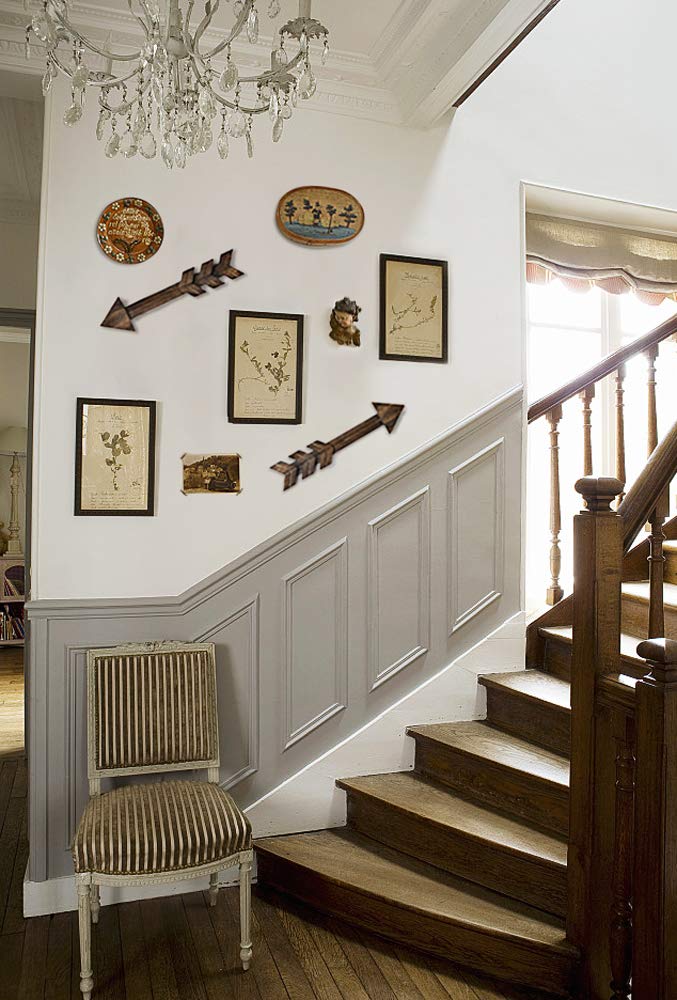 Dahey Rustic Wooden Arrow Wall Decor Farmhouse, 15" Wood Arrows Sign Wall Hanging Art Christmas Decoration for Home or Wedding, Set of 2 Dahey