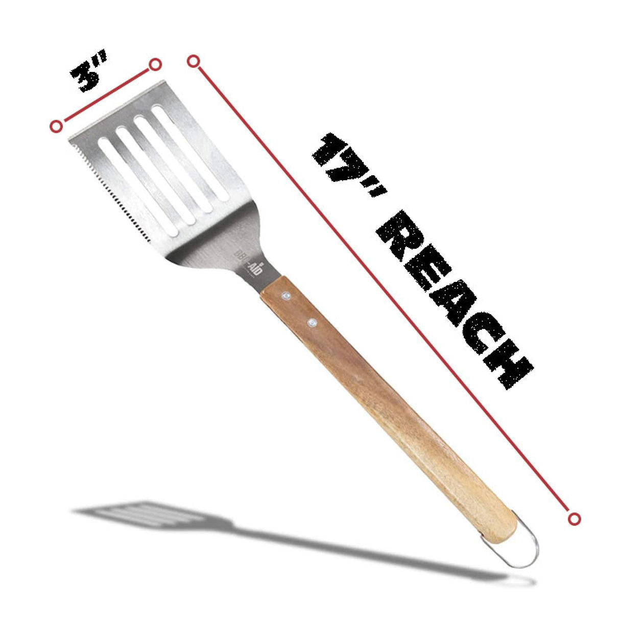 BBQ-AID 3 Piece Grill Set BBQ Accessories - Kitchen Tongs, Metal Spatula & Fork Utensils - Heavy Duty Stainless Steel Barbecue Grill Utensils for Outdoor Grill with Solid Sturdy Wood Handles BBQ-Aid