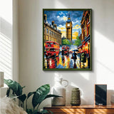 JUJUHOOD Big Ben Paint by Numbers Kit for Adults,London City Street Adult Paint by Number Kits,DIY Acrylic Paint by Number on Canvas for Home Wall Decor 16X20 Inch JUJUHOOD