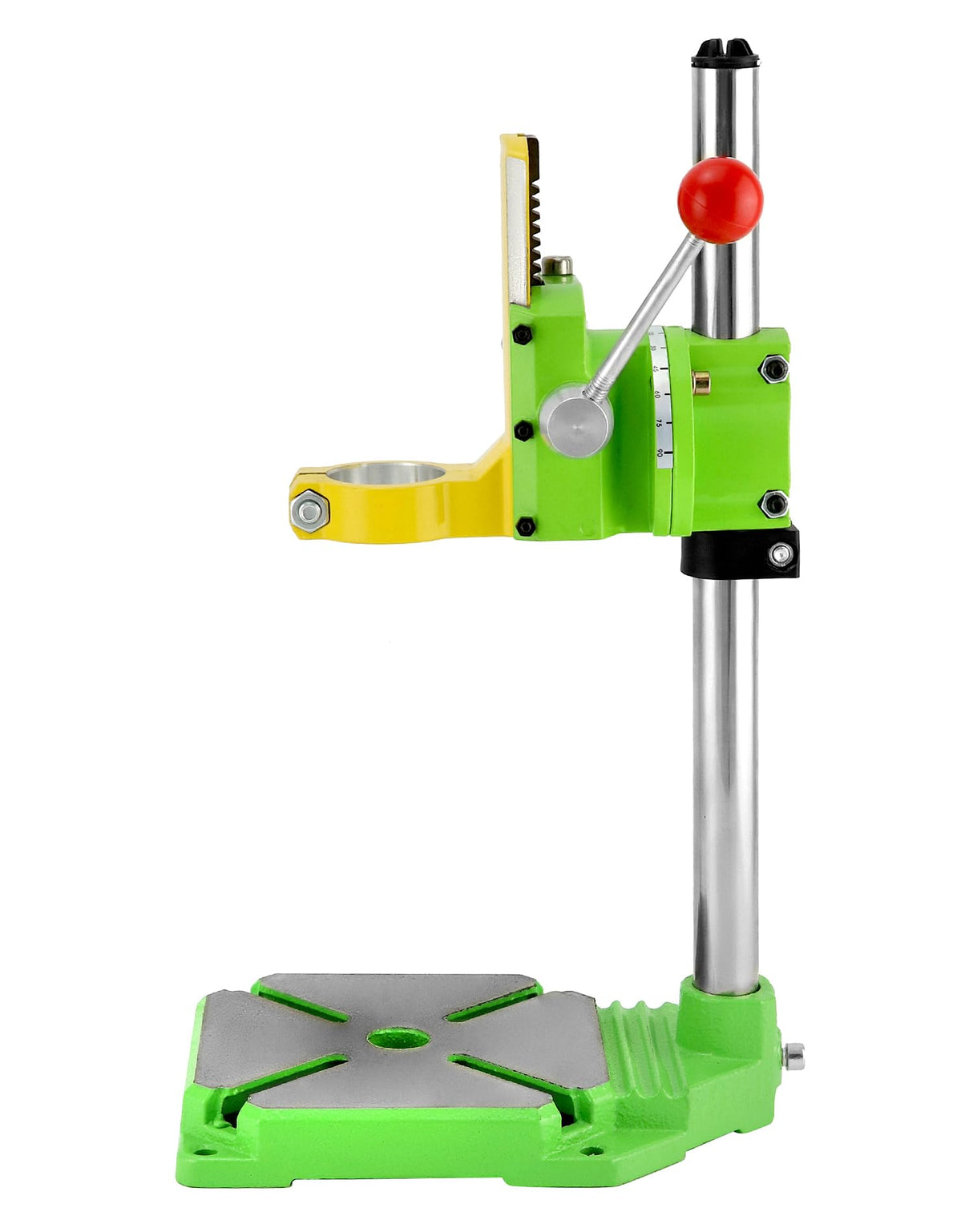 QWORK Drill Press Stand, Heavy Duty Floor Drilling Press/Rotary Tool Workstation,Table Top Drill Press 90° Rotating Fixed Frame for Drilling Collet, Drill Press Table, Drill Workbench Repair QWORK