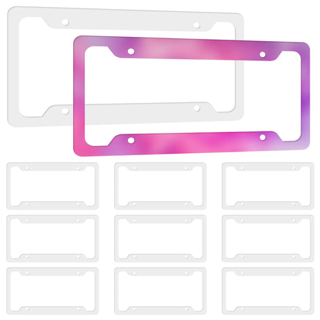Framendino, 16 Pack Sublimation License Plate Frame Blanks Universal Metal Aluminum License Plate Holder DIY Car Tags Frame for Front Rear Frame Accessory Framendino