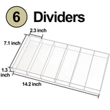 ZEXALOR Clear Drawer Organizer, 6 Sections Eyeglass Sunglasses Organizer Holder, Drawer Dividers Office Desk Tray Bathroom Makeup Jewelry Trays (14×7×1.2") ZEXALOR